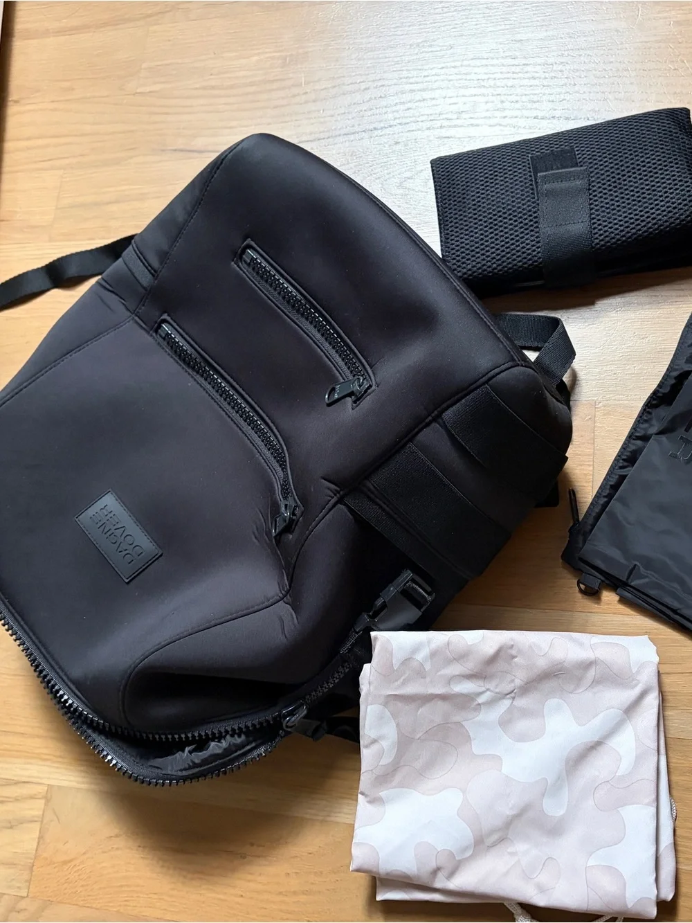 Dagne Dover Black Neoprene Backpack - Sleek Everyday diaper Bag